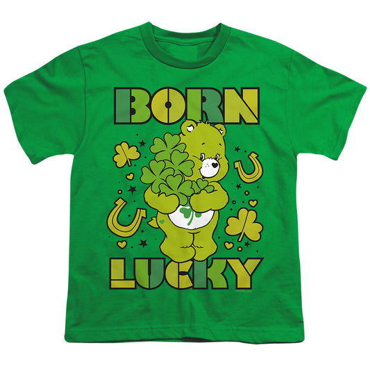 CARE BEARS : BORN LUCKY GOOD LUCK BEAR ST. PATRICK'S DAY S\S YOUTH 18\1 Kelly Green LG
