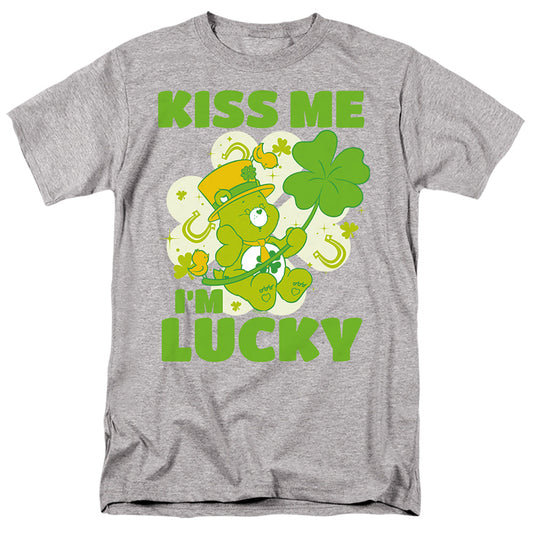 CARE BEARS : KISS ME I'M LUCKY ST. PATRICK'S DAY GOOD LUCK BEAR S\S ADULT 18\1 Athletic Heather 2X