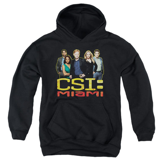 CSI : MIAMI : THE CAST IN BLACK YOUTH PULL OVER HOODIE BLACK LG
