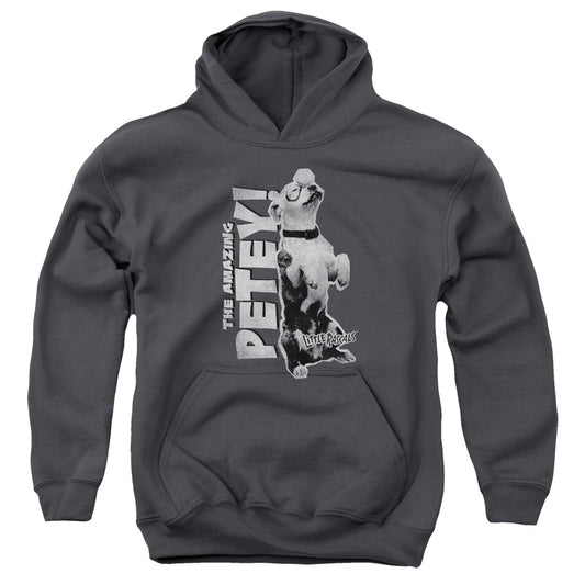 LITTLE RASCALS : AMAZING PETEY YOUTH PULL OVER HOODIE CHARCOAL LG
