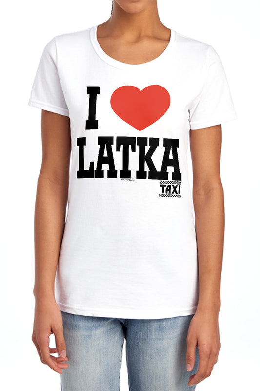 TAXI : I HEART LATKA S\S WOMENS TEE WHITE MD