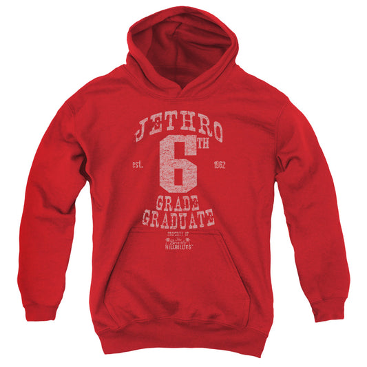 BEVERLY HILLBILLIES : MR. 6TH GRADE GRAD YOUTH PULL OVER HOODIE RED LG