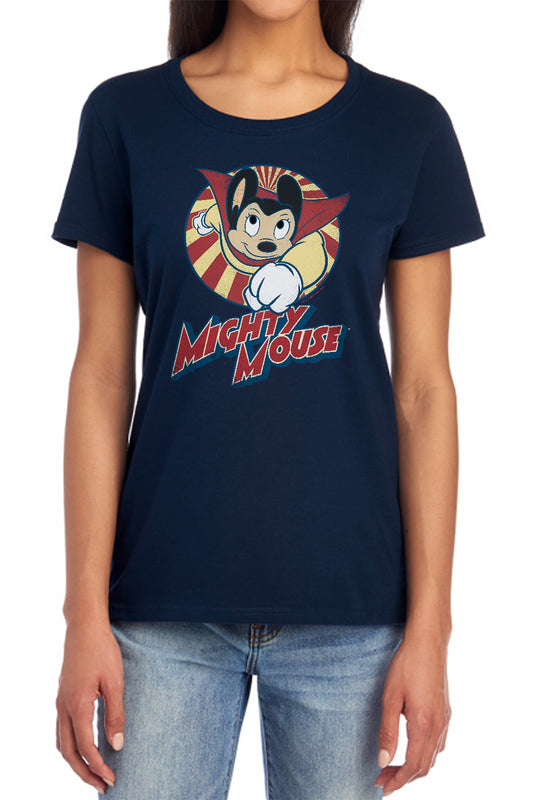 MIGHTY MOUSE : THE ONE THE ONLY S\S WOMENS TEE NAVY XL