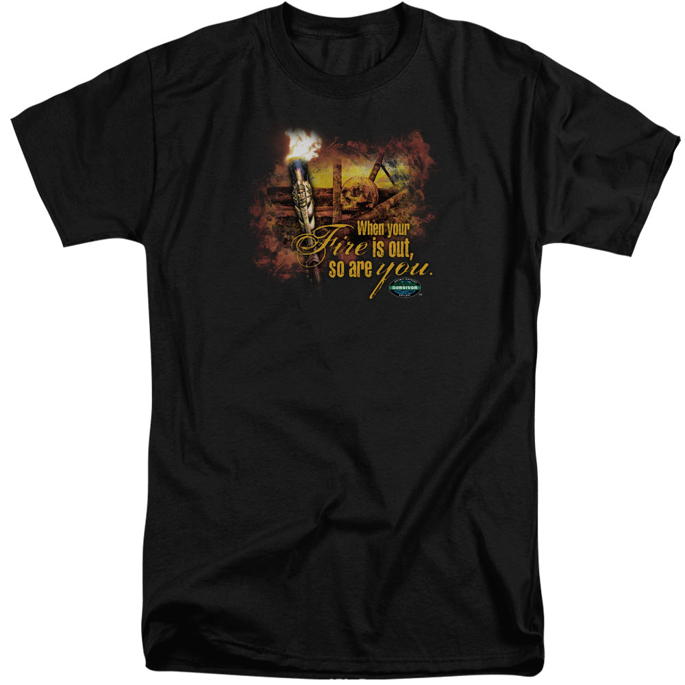 SURVIVOR : FIRE'S OUT S\S ADULT TALL BLACK 3X