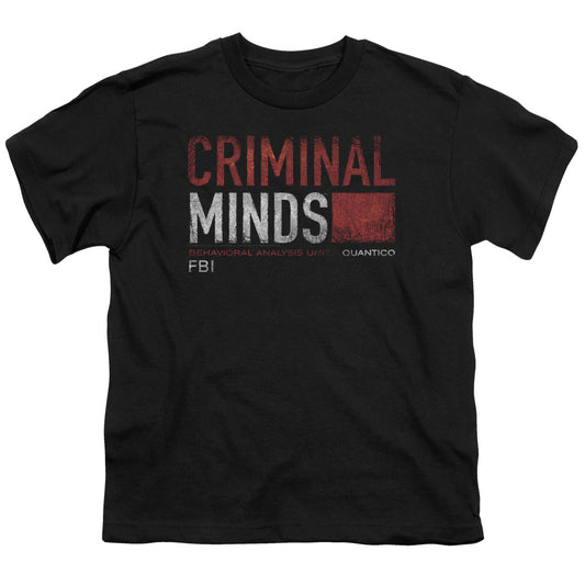 CRIMINAL MINDS : TITLE CARD S\S YOUTH 18\1 BLACK XS