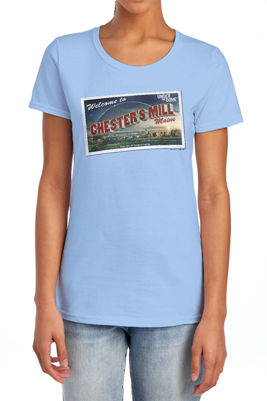 UNDER THE DOME : POSTCARD S\S WOMENS TEE Light Blue 2X