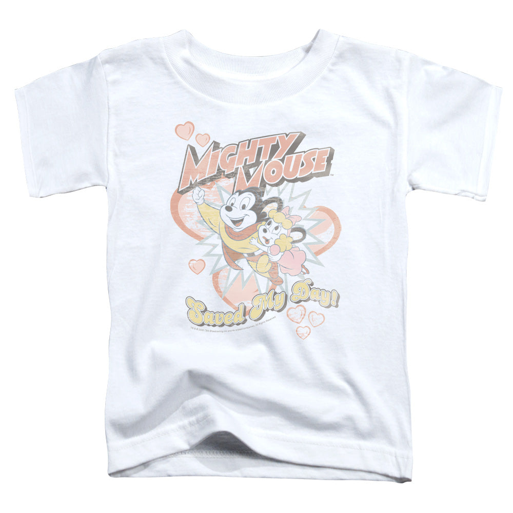 MIGHTY MOUSE : SAVED MY DAY S\S TODDLER TEE WHITE LG (4T)