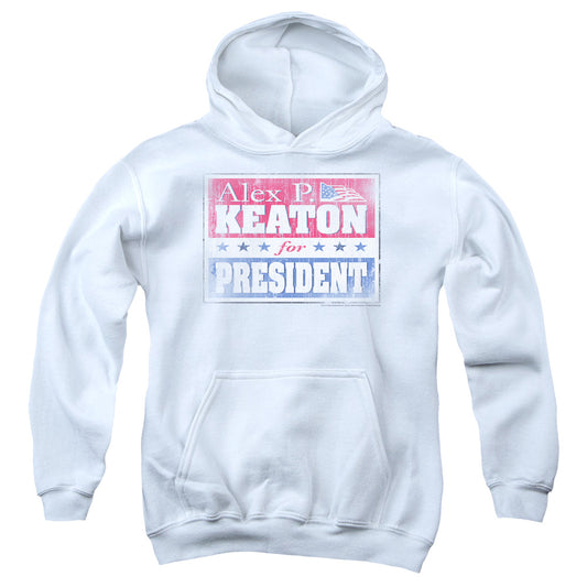 FAMILY TIES : ALEX FOR PRESIDENT YOUTH PULL OVER HOODIE WHITE LG