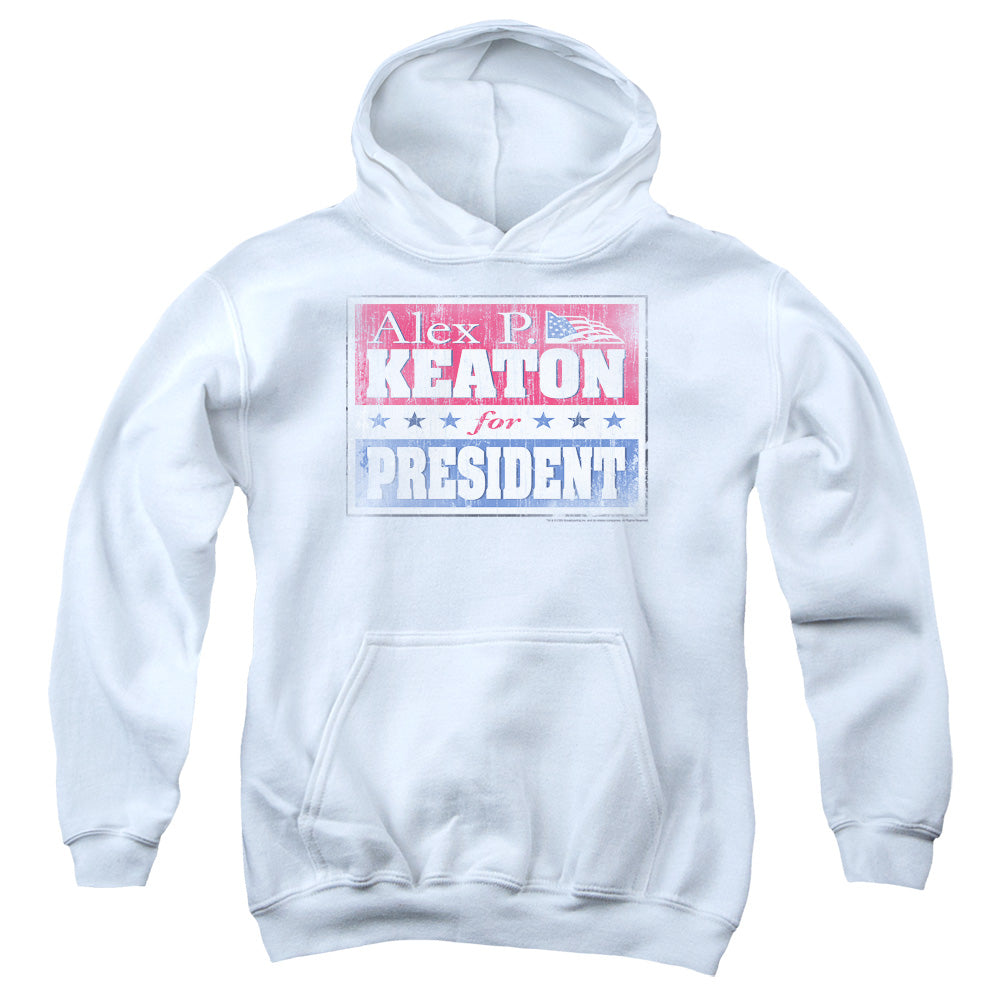 FAMILY TIES : ALEX FOR PRESIDENT YOUTH PULL OVER HOODIE WHITE LG