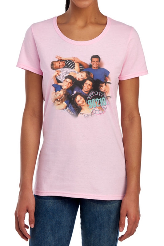 90210 : GAND AND LOGO S\S WOMENS TEE PINK 2X