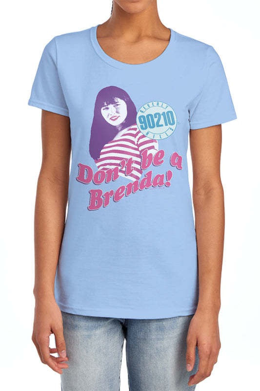 90210 : DON'T BE A BRENDA S\S WOMENS TEE LIGHT BLUE MD