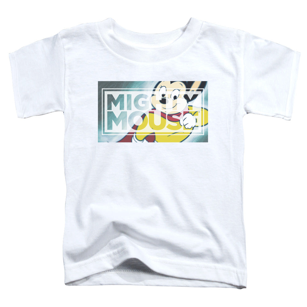 MIGHTY MOUSE : MIGHTY RECTANGLE S\S TODDLER TEE White SM (2T)