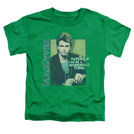MACGYVER : WONDEROUS PAPERCLIP S\S TODDLER TEE Kelly Green MD (3T)