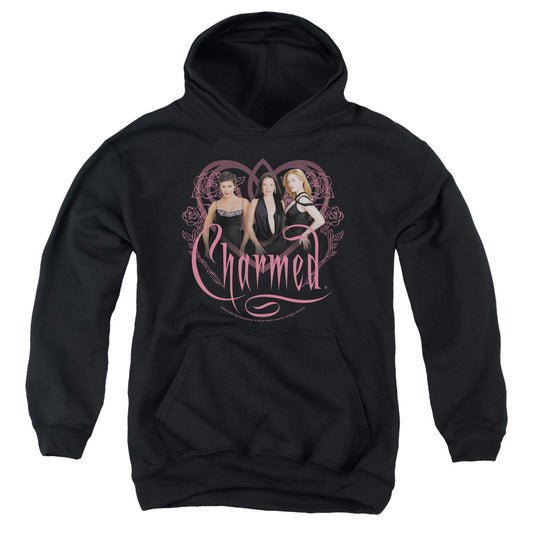 CHARMED : CHARMED GIRLS YOUTH PULL OVER HOODIE BLACK LG