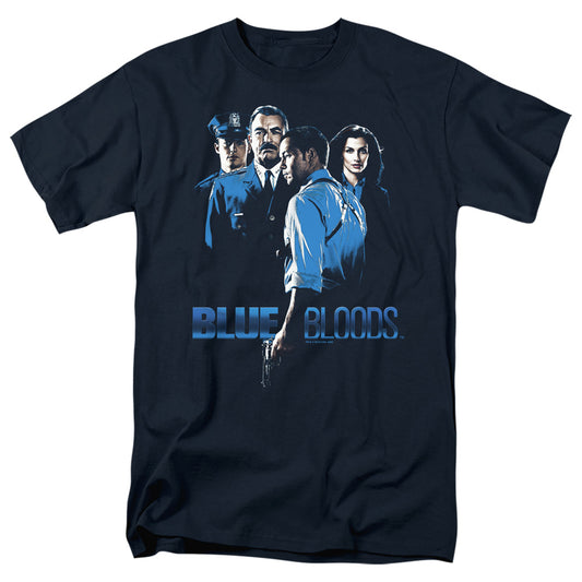 BLUE BLOODS : BLUE INVERTED S\S ADULT 18\1 Navy XL