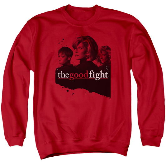 THE GOOD FIGHT : DIANE LUCCA MAIA ADULT CREW SWEAT Red 2X