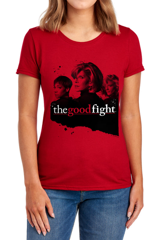 THE GOOD FIGHT : DIANE LUCCA MAIA WOMENS SHORT SLEEVE Red 2X