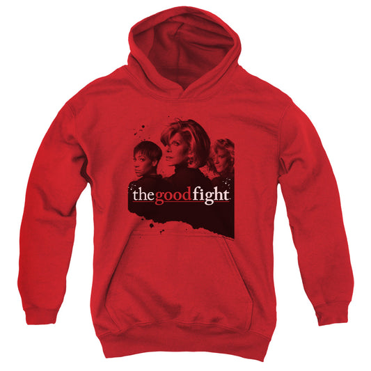 THE GOOD FIGHT : DIANE LUCCA MAIA YOUTH PULL OVER HOODIE Red LG