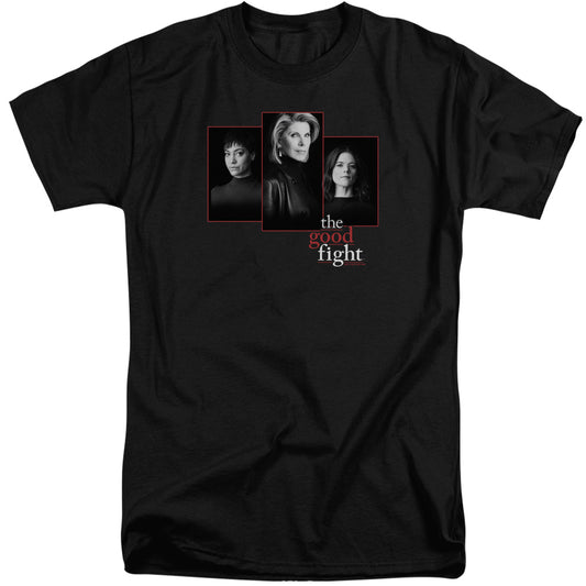 THE GOOD FIGHT : THE GOOD FIGHT CAST ADULT TALL FIT SHORT SLEEVE Black 2X