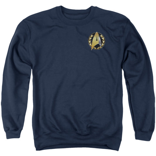 STAR TREK DISCOVERY : ADMIRAL BADGE ADULT CREW SWEAT Navy MD