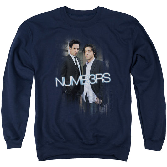 NUMB3RS : DON AND CHARLIE ADULT CREW NECK SWEATSHIRT NAVY LG