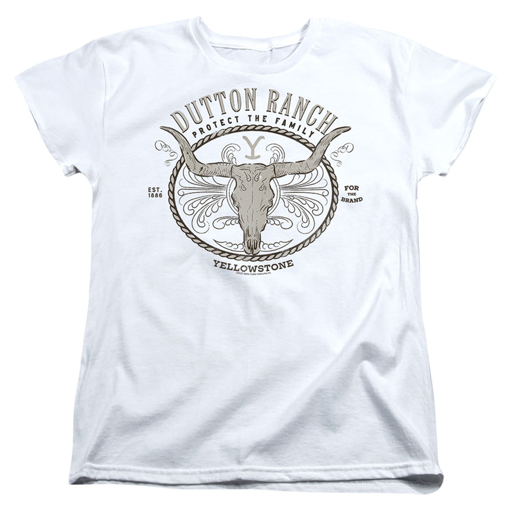 YELLOWSTONE : DUTTON RANCH WOMENS SHORT SLEEVE White MD