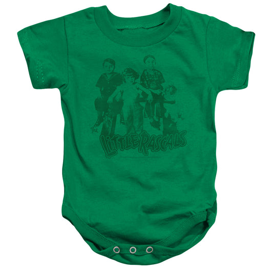 LITTLE RASCALS : THE GANG INFANT SNAPSUIT KELLY GREEN SM (6 Mo)