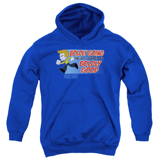 QUOGS : BOLDLY GOOD YOUTH PULL OVER HOODIE ROYAL BLUE LG