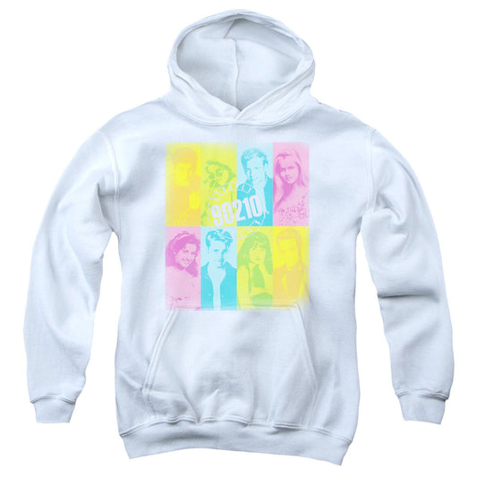 90210 : COLOR BLOCK OF FRIENDS YOUTH PULL-OVER HOODIE WHITE LG