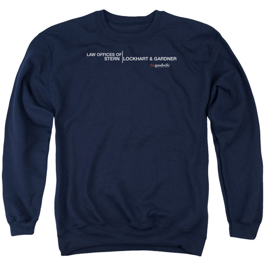 THE GOOD WIFE : LAW OFFICES ADULT CREW NECK SWEATSHIRT NAVY MD