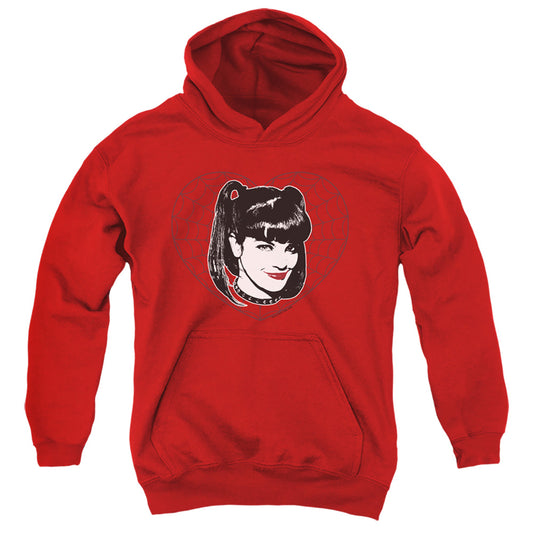 NCIS : ABBY HEART YOUTH PULL OVER HOODIE RED LG