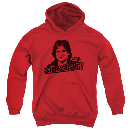 MORK AND MINDY : SHAZBOT YOUTH PULL OVER HOODIE RED LG