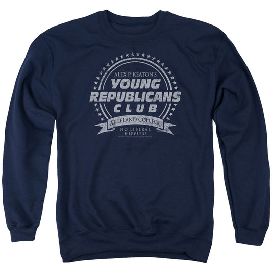 FAMILY TIES : YOUNG REPUBLICANS CLUB ADULT CREW NECK SWEATSHIRT NAVY MD