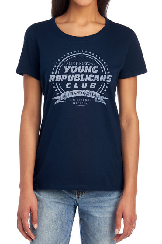 FAMILY TIES : YOUNG REPUBLICANS CLUB S\S WOMENS TEE NAVY 2X