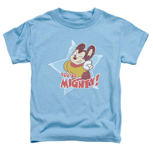 MIGHTY MOUSE : YOU'RE MIGHTY TODDLER SHORT SLEEVE CAROLINA BLUE XL (5T)
