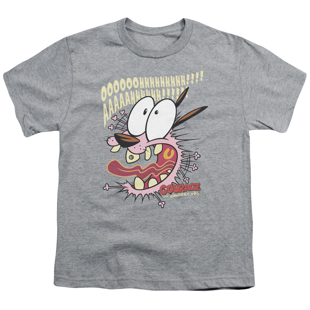 COURAGE THE COWARDLY DOG : SCAREDY DOG S\S YOUTH 18\1 ATHLETIC HEATHER XS