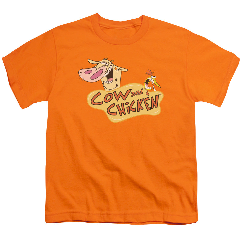 COW AND CHICKEN : LOGO YOUTH SHORT SLEEVE ORANGE XS