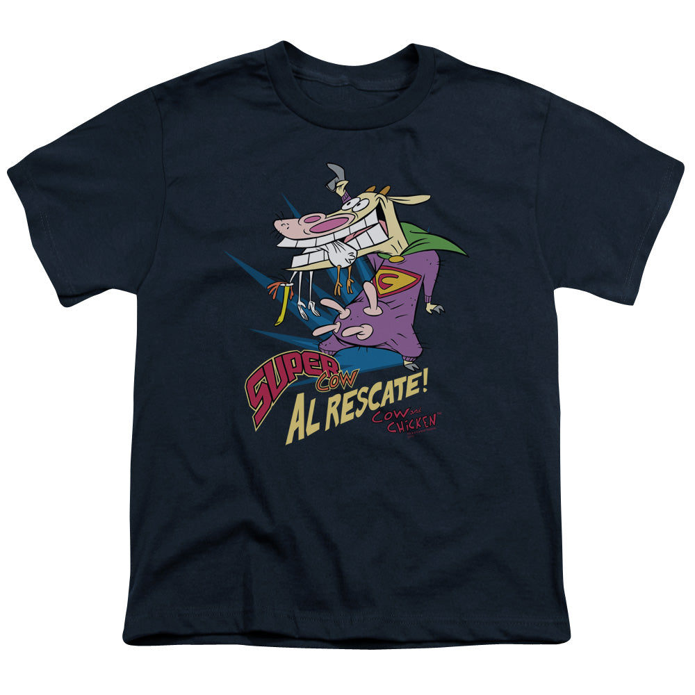 COW AND CHICKEN : SUPER COW S\S YOUTH 18\1 NAVY LG
