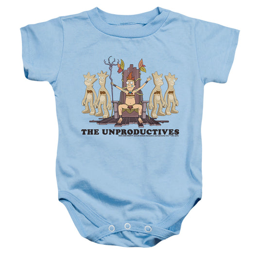 RICK AND MORTY : THE UNPRODUCTIVES INFANT SNAPSUIT Light Blue MD (12 Mo)