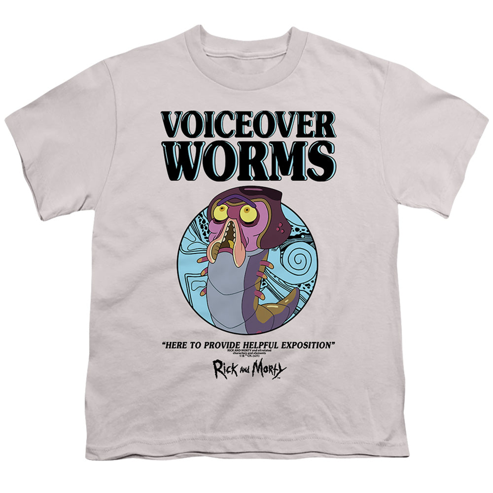 RICK AND MORTY : VOICEOVER WORMS S\S YOUTH 18\1 Silver LG