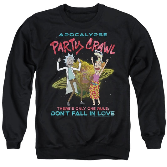 RICK AND MORTY : APOCALYPSE PARTY CRAWL ADULT CREW SWEAT Black MD