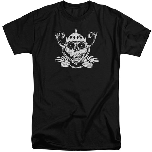 ADVENTURE TIME : SKULL FACE ADULT TALL FIT SHORT SLEEVE Black 2X