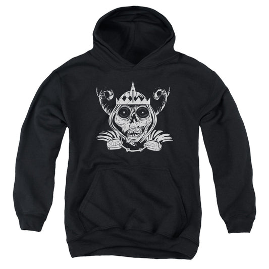 ADVENTURE TIME : SKULL FACE YOUTH PULL-OVER HOODIE Black LG