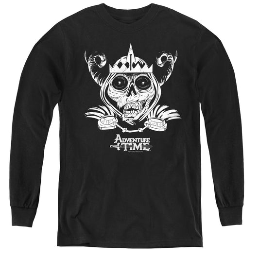 ADVENTURE TIME : SKULL FACE L\S YOUTH BLACK LG