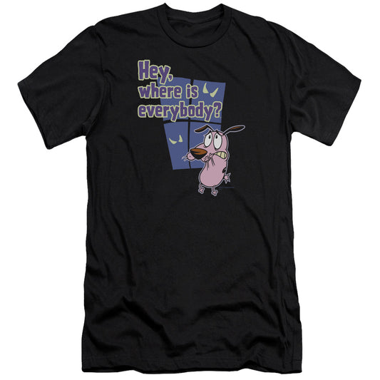 COURAGE THE COWARDLY DOG : WHERE IS EVERYBODY PREMIUM CANVAS ADULT SLIM FIT 30\1 BLACK 2X