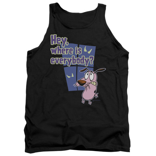 COURAGE THE COWARDLY DOG : WHERE IS EVERYBODY ADULT TANK BLACK 2X