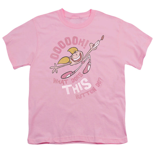 DEXTER'S LABORATORY : BUTTON S\S YOUTH 18\1 Pink XL