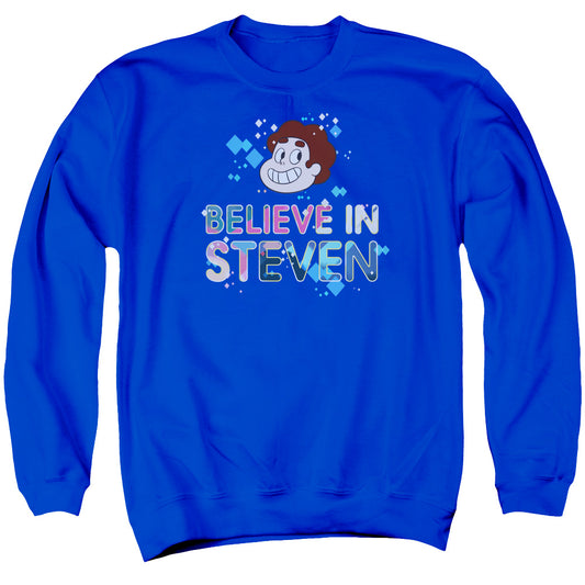 STEVEN UNIVERSE : BELIEVE ADULT CREW NECK SWEATSHIRT Royal Blue 2X