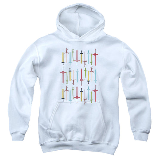 ADVENTURE TIME : SWORDS YOUTH PULL-OVER HOODIE White LG