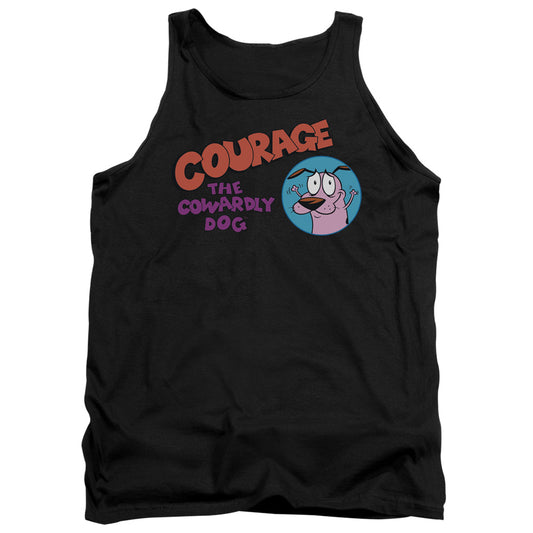 COURAGE THE COWARDLY DOG : COURAGE LOGO ADULT TANK Black 2X